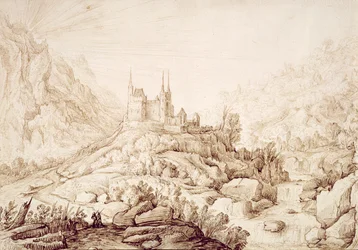Mountainous landscape with a castle